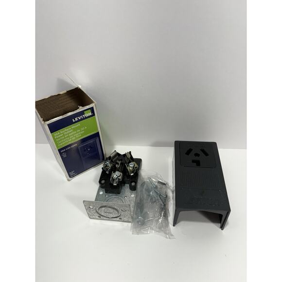LEVITON Cat.No‎ 5054 , Black 30A ,250V Surface Mount Dryer Outlet - Picture 1 of 7